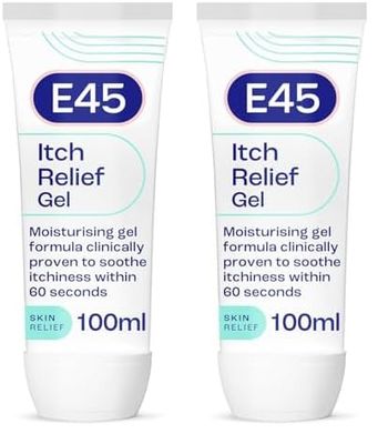 E45 Itch Relief Gel 100ml – Face and Body Gel for Dry Skin - Itchy Skin and Irritated Skin - Cooling Gel to Soothe Itchy Skin - Perfume-Free (Pack of 2)