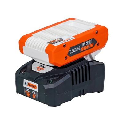 RURIS - Kit accumulateur + Chargeur Alfa Up 2424E - Accumulateur de 20V et 4Ah - Chargeur léger et Pratique - Utilisation Facile, Orange