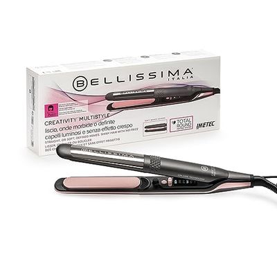 Bellissima Creativity Lisseur multistyle, cheveux lisses ou ondulés, revêtement céramique plus particules de diamant plus kératine, 5 températures 150/230°C