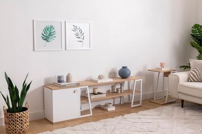 Hanah Home Support TV, mélamine, Blanc Saphir, Taille Unique