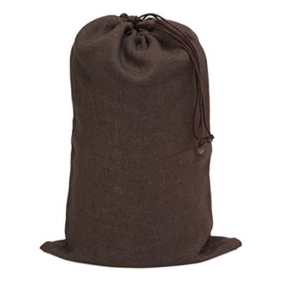 La Cordeline Sac Rangement en Toile de Jute 400gr/m² avec Cordon Fermeture - 55x95cm Coloris Marron Chocolat