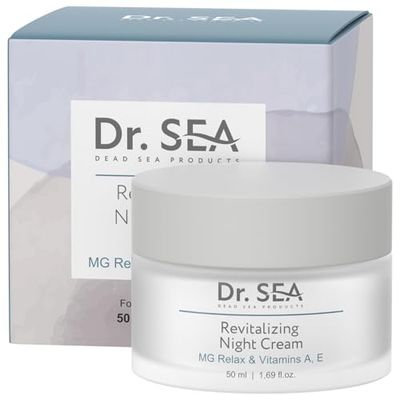 DR. SEA - Crème de Nuit Revitalisante au Magnésium & Vitamines A, E - Anti-Rides, Hydratation Intense & Apaisement - Peaux Fatiguées & Stressées - 50ml