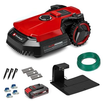 Einhell tosaerba robotizzato FREELEXO 500 Power X-Change (18 V, controllo App, IPX5, aggiornamenti over-the-air via Wi-Fi, incl. set di installazione per 500 m² + 2,5 Ah Plus)