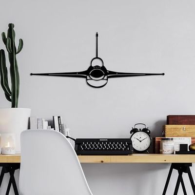 Stylish Black Decorative Metal Wall Accessory, 60 x 25 cm, 100% Metal, 1.5 mm Thickness, Lightweight & Modern Design for Home Decor