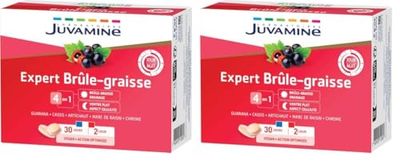 JUVAMINE - Expert Brûle Graisse Jour et Nuit - Contribue à Brûler les Graisses, Eliminer les Toxines, Réduire l'aspect Cellulite et Détoxifier le Foie - 2 x 30 comprimés - Fabriqué en France