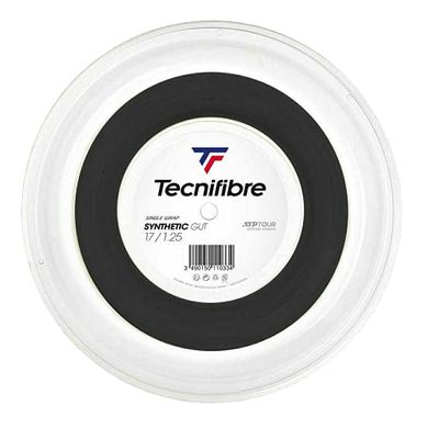 Tecnifibre - Cordage de tennis - Bobine 200M - SYNTHETIC GUT 1.25, Taille unique, Noir