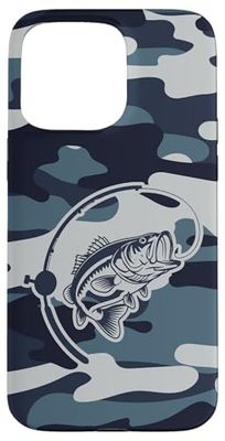 Camo Bass Fishing Apparel for Lake and River Fishing Lovers Case for iPhone 15 Pro Max