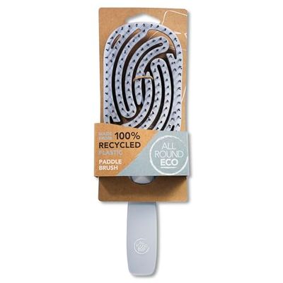 All Round Eco, Paddle Brosse à cheveux flexible à double épingle 100% plastique recyclé