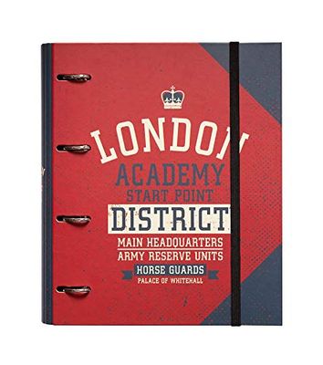 Grupo Erik London 4 Ring Binder - A4 Folders Ring Binder - 10.6 x 12.6 inches / 27 x 32 cm - Ring Binder A4 - A4 Ringbinder - 4 Ring Binder A4 - Cute Stationery - London Gifts