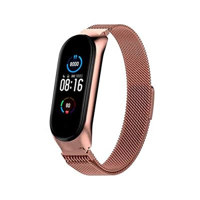 COOL armband voor Xiaomi Mi Band 5 / Mi Band 6 / Amazfit Band 5 metaal roségoud, Eén maat, Metaal, 0