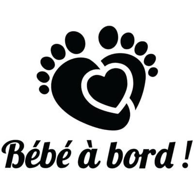 Ambiance Sticker Bilklistermärke små babyfötter klistermärke med bebis med svart kant - H13 x B 17 cm