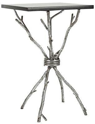 Safavieh Alexa stolik akcentowy, metal, srebrny/czarny