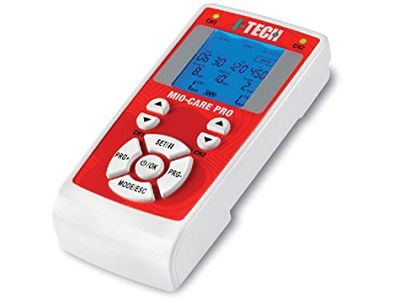 I-Tech Mio-Care PRO, Électrostimulateur 2 Canaux Indépendants, 8 Électrodes, Écran Rétroéclairé, Max 100 mAh par Canal, 50 programmes : 14 médical, 15 beauté, 21 fitness, 13 Mémoires Libres