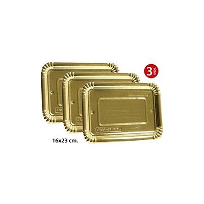 Wat - Rechthoekige gouden trays, 16 x 23 cm, 3 stuks