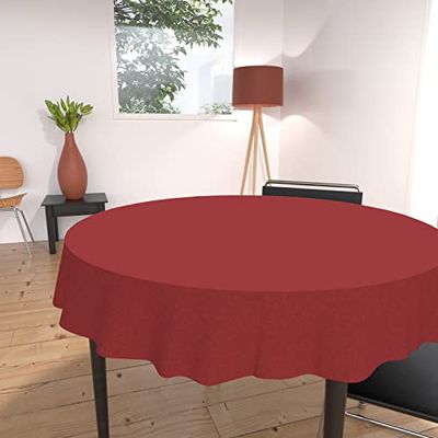 Soleil d'ocre Toalha de mesa antimanchas, Alix redonda, vermelha, diâmetro 180 cm