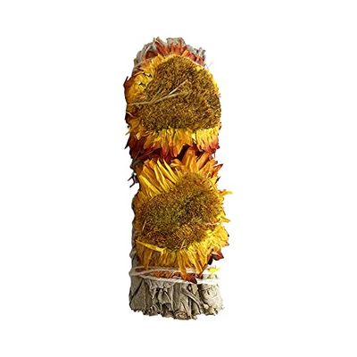 Wholesale Sunflower and White Sage Smudge Sticks, 4", 10 Pieces