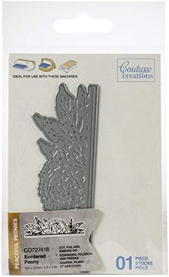 Couture Creations Cut FOIL Emboss Dies BRDR, Bordered Peony 4.2"X1.4", One Size