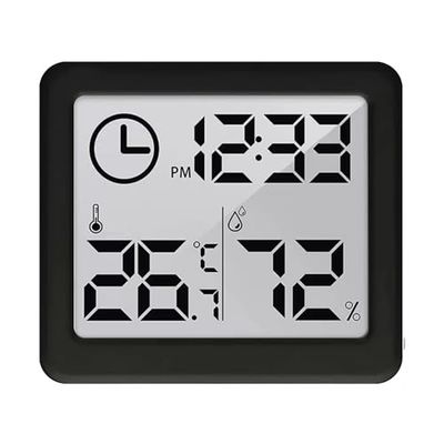 Green Blue GB384 Weerstation - Digitale Thermometer/hygrometer met klokfunctie - Zwart