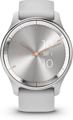 Garmin [Renewed vívomove Trend, 40mm Stylish Hybrid Smartwatch with Health and Fitness functions, Dynamic Watch Hands, Touchscreen Display and up to 5 days battery life, Mist Gray, (Renewed)