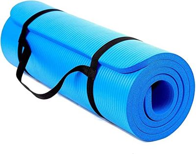TechFit Professionele yogamat: ideaal voor de sportschool thuis, vloeroefeningen, camping, stretching, pilates 10 en 15 mm (10 mm, blauw)