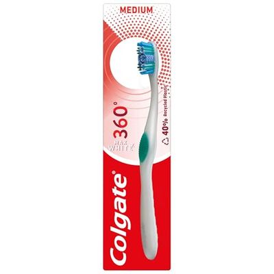 Colgate 360 Max White One - Cepillo de dientes manual mediano