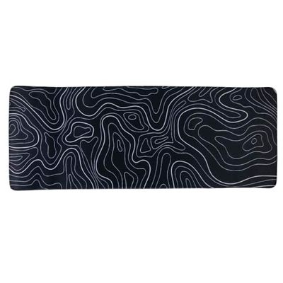 lachineuse - Podkładka pod mysz XXL - mapa topograficzna - czarna - 800 x 300 x 3 mm - oryginalna dekoracja - antypoślizgowa i wodoodporna - dekoracja biurowa - pomysł na prezent w Japonii w Azji