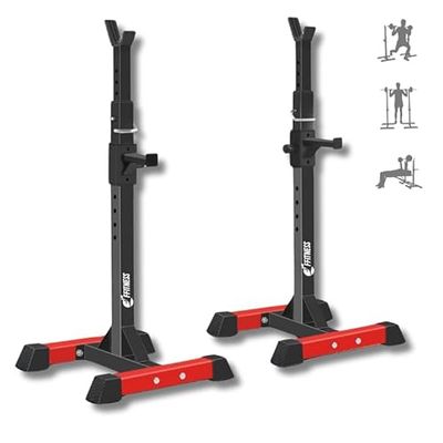 Verstelbare lange halterstang squat rack paar rekken houders olympische lange halterstang met multifunctionele steunen sportschool