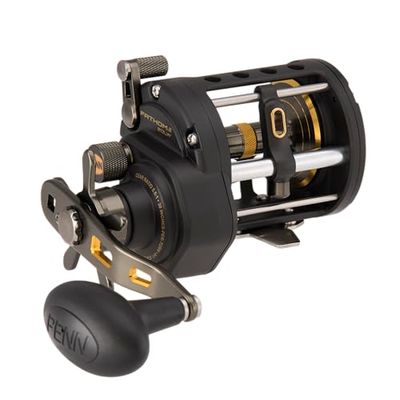 PENN Fathom® II Level Wind, mulinello da pesca in acqua salata, mulinelli convenzionali, pesca in mare o in riva al lago, pesca da riva e kayak, unisex, oro nero, 20 | mano destra