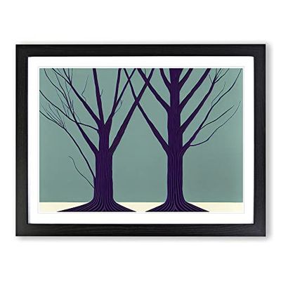 Staggering Trees H1022 Framed Print for Living Room Bedroom Home Office Décor, Wall Art Picture Ready to Hang, Black A3 Frame (46 x 34 cm)