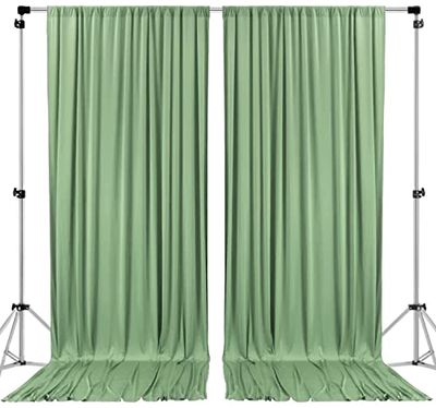 AK TRADING CO. 10ft x 10ft Salie Groene Polyester Achtergrond Gordijnen Gordijnen Panelen met Rod Zakken - Huwelijksceremonie Party Thuis Raamdecoraties