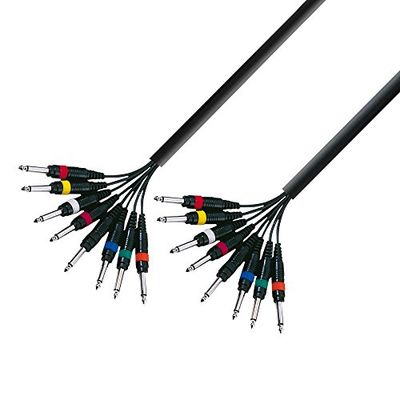 Adam Hall Cables 3 STAR L8 PP 0300 - Câble Multipaire 8 x Jack 6,35 mm mono vers 8 x Jack 6,35 mm mono 3 m