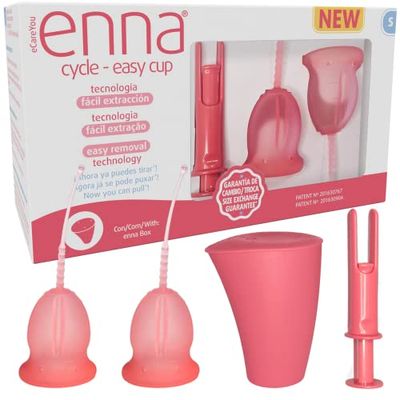 enna cycle easy «S» 2 Coupes Menstruelles + Récipient pour Stérilisation + Applicateur