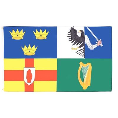 AZ FLAG - Bandera Irlanda 4 Provincias - 90x60 cm - Bandera Irlandesa 100% Poliéster con Ojales de Metal Integrados - 50g - Colores Vivos Y Resistente A La Decoloración
