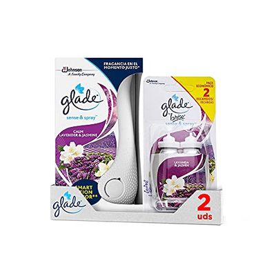 Glade® - Ambientador Automático Sense & Spray con Sensor de Movimiento, Fragancia Lavanda, Pack Difusor + 3 Recambios (El paquete puede variar)