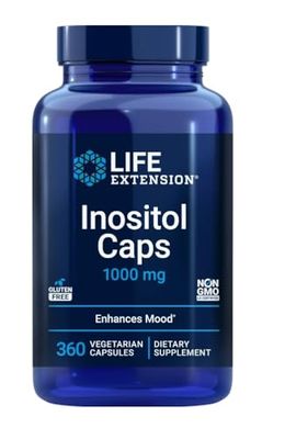 Life Extension Inositol 1000mg - 360 Capsules Végétariennes - Soutien pour la Santé Mentale et Émotionnelle