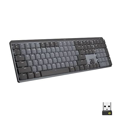 Logitech MX Mechanisch, Draadloos Verlicht Toetsenbord, Stille Tactiele Schakelaars, Pan Nordic QWERTY indeling - Grijs