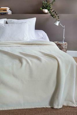 Toison d'or Victoria Lambswool Blanket Plain, 180 cm x 240 cm, Natural