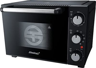 Steba Ugn KB M19 med effektiv husisolering för låg yttemperatur, 19 l interiör, omkopplingsbar luft, program- och temperaturväljare, timer upp till 90 min, inomhusbelysning