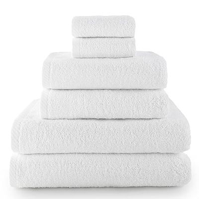 Top Towel - Combo - Lot de 2 essuie-Mains, 2 Serviettes de Bain ou de Douche et 2 Serviettes de Bidet - Lot de Serviettes de Toilette - 100% Coton - 500 g/m² - Blanc