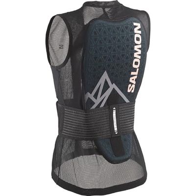 Salomon Flexcell Pro Gilet Protection Dorsale Ski Snowboard pour Femme, Protection Réglable, Respirabilité et Ajustement Facile, Noir, L