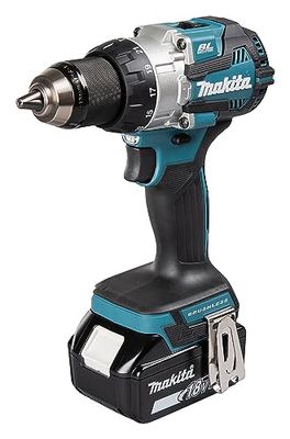Makita DHP489RTJ Perceuse combinée sans balais Li-ion LXT 18 V avec 2 batteries 5,0 Ah et chargeur fourni dans un étui Makpac
