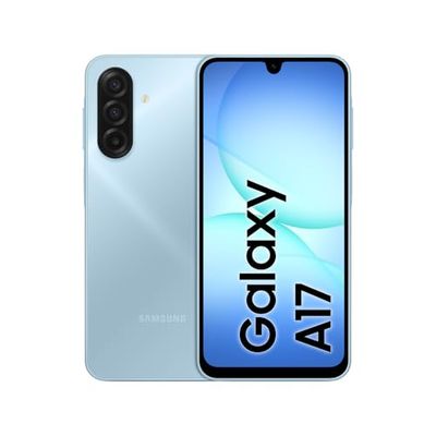 Samsung Galaxy A17 4G, AI Smartphone, Slim 7.5mm Frame, Large Screen Unlocked Phone, 50MP Camera, 128GB Storage, 4GB Memory, 5000 mAh Battery, Light Blue, 3 Year Extended Warranty (UK Version)