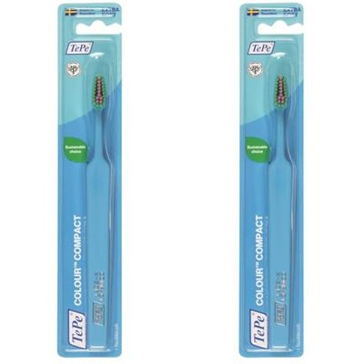 TePe Colour Compact Extra-Soft blister Blu chiaro, 1 pz x confezione (Confezione da 2)