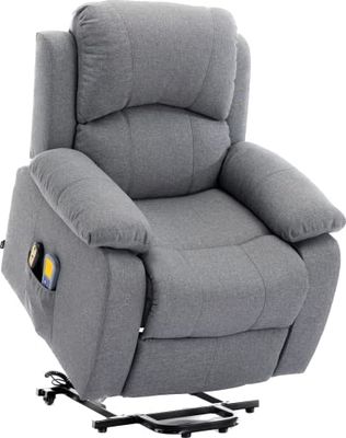ASTAN HOGAR Fauteuil Relax avec Fonction Auto-Assistance (lève-Personnes), Inclinaison électrique, Massage et thermothérapie, modèle Ramón AH-AR30920GR, Gris,