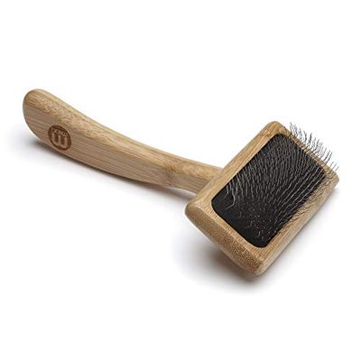 Mikki Spazzola Con Dentini Per Pelo Morto In Bambù, Per Pelo Medio/Lungo/Riccio, Per Cani E Gatti, Realizzato Con Bambù Sostenibile, Per Rimuovere Grovigli E Nodi Dal Pelo, Piccolo - 60 g