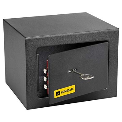 Homesafe HV15K kluis met sleutelslot, 15x20x17cm (HxWxD), Carbon Satin Black