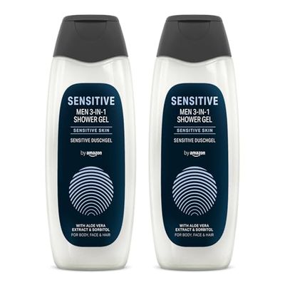 by Amazon Men 3in1 Shower Gel Sensitive, 2 x 500ml