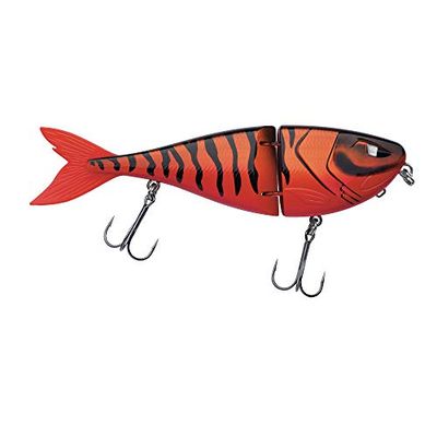 Berkley Zilla Jointed Glider Leurre dur pour la Pêche du Brochet en Eau Douce, Coule Doucement, Hameçon Fusion, Action Erratique, sans Plomb, Red Tiger
