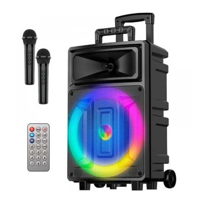 Cool Fest Altavoz Universal Bluetooth 60W RGB (2 Micrófonos + Mando)