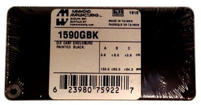 Hammond Electronics Hammond Manufacturing 1590GBK Universele behuizing 100 x 50 x 25 aluminium gegoten zwart 1 stuk